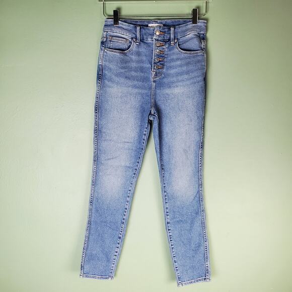 Good American Women's Good Curve Button Fly Ankle Crop Jeans Size 4 27 - Picture 1 of 7